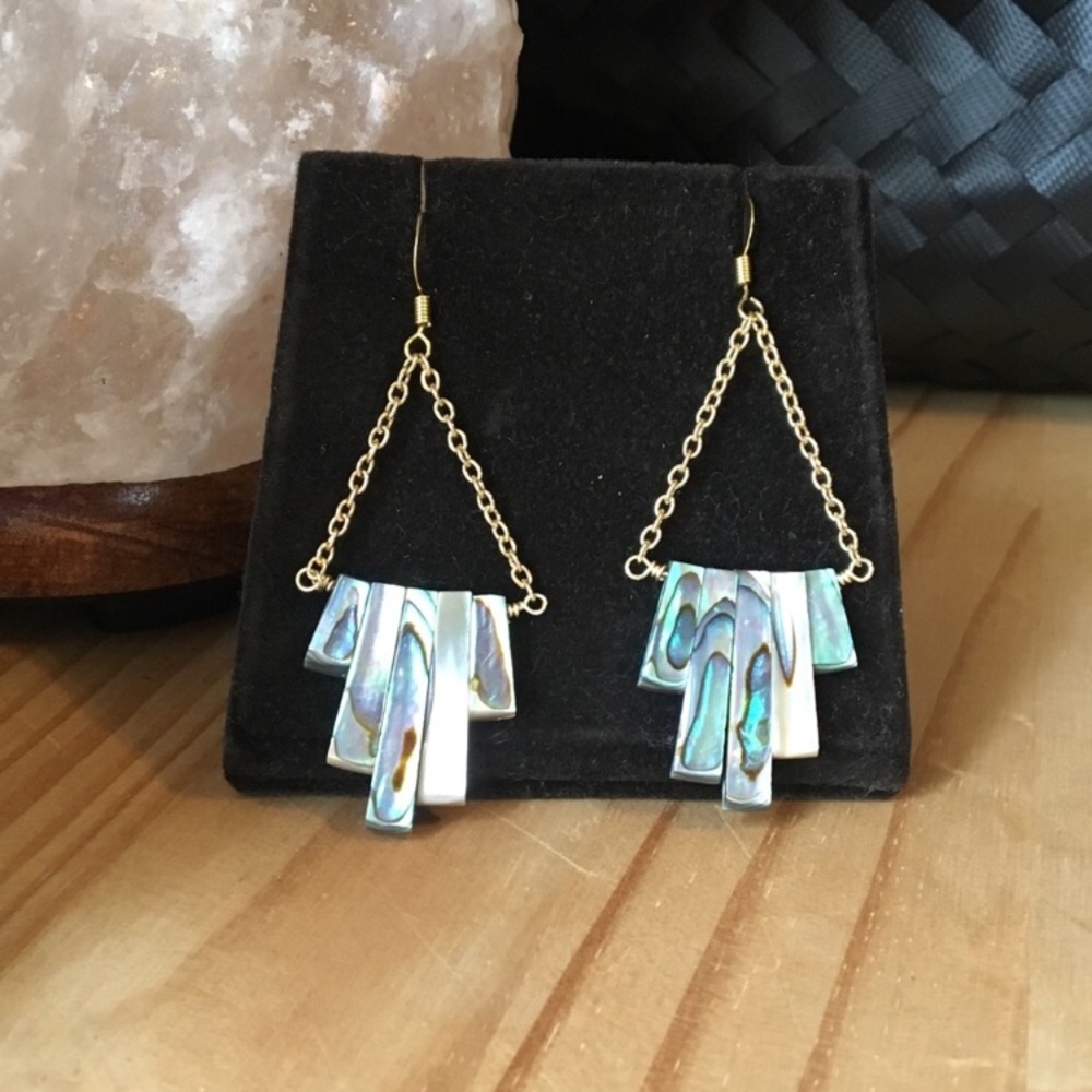 Abalone Shell Hanging Handmade Earrings